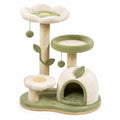 Árbol para gatos de felpa y sisal en beige y verde