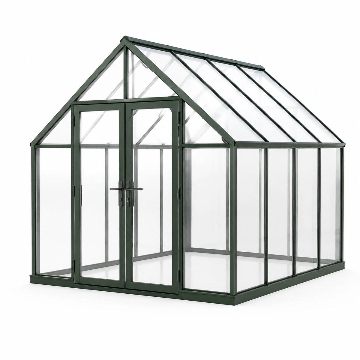 Invernadero de Aluminio 310x190x195 cm con Vidrio Templado Verde