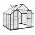 Invernadero de aluminio y policarbonato verde 250x190x195cm