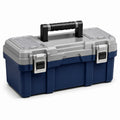 Caja de herramientas de plástico con compartimentos y asa de goma 40 cm x 20 cm x 20 cm