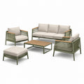 Conjunto de muebles de jardín 5 piezas aluminio y madera