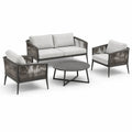 Juego de muebles de jardín 4 piezas aluminio gris oscuro/gris claro